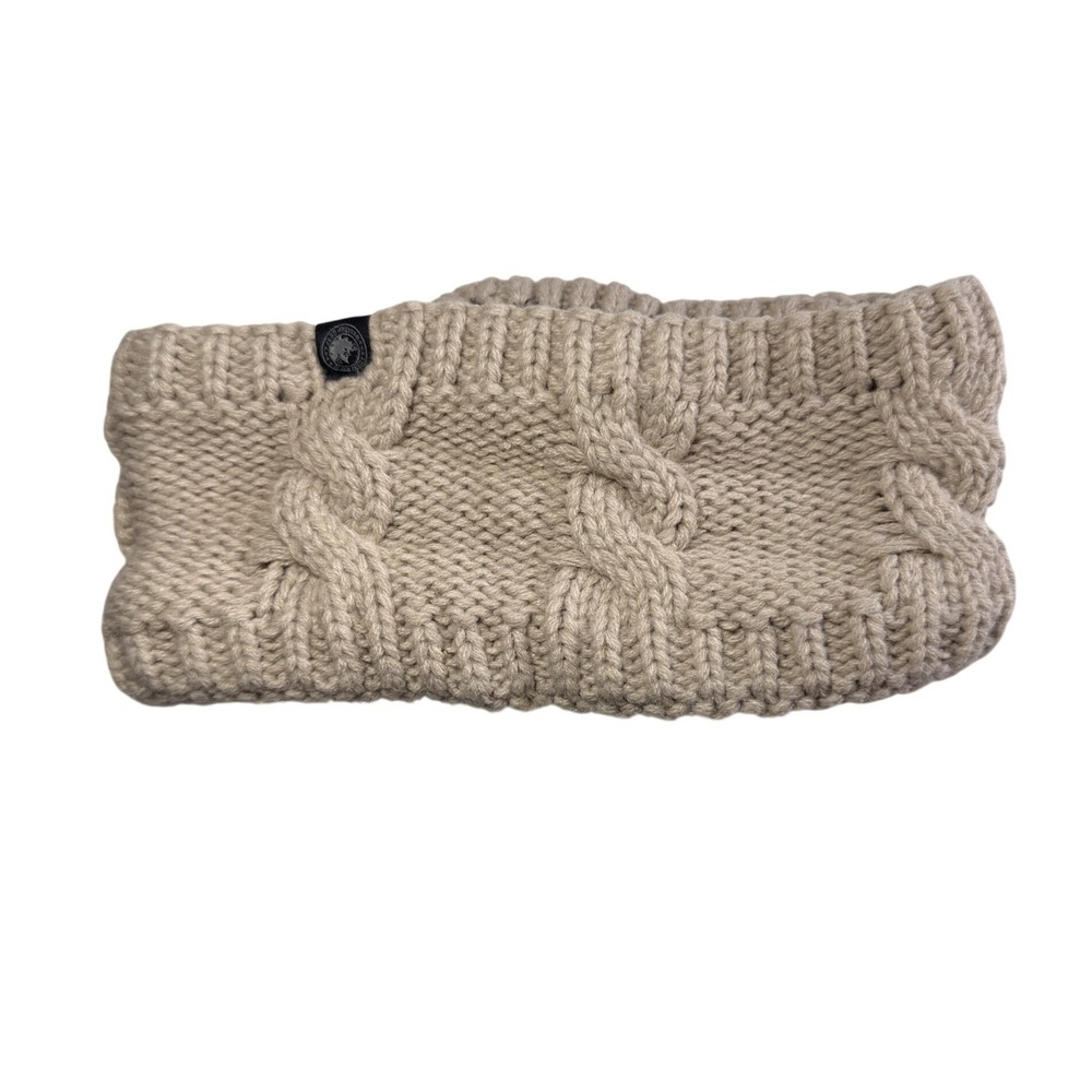 Canada Weather Gear Womens Cable Knit Faux Fur Lined Headband Beige